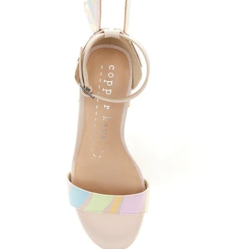 NWT Copper Key Pastel Butterfly Heel Sandals - Pink Multicolor Size 5 Big Girl - Picture 5 of 8